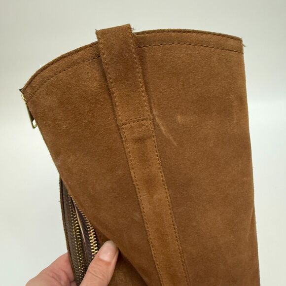 Frye Shirley Multi Strap Tall Harness Boot Brown Suede Leather Western Size 5.5 - Picture 12 of 16